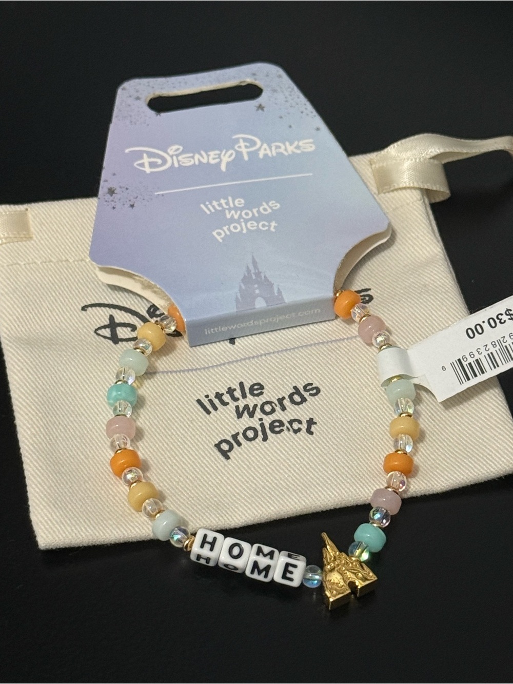 Disney Little Words Project "Home" with Disney Castle Beaded Bracelet NWT